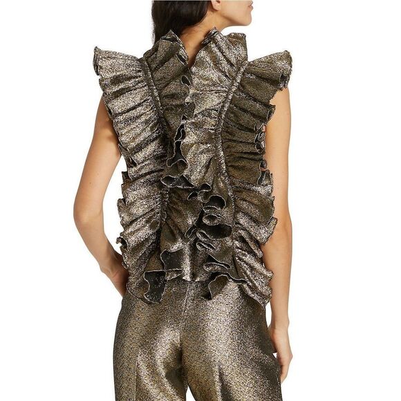 AKNVAS Blair Metallic Ruffle Top - Picture 3 of 10